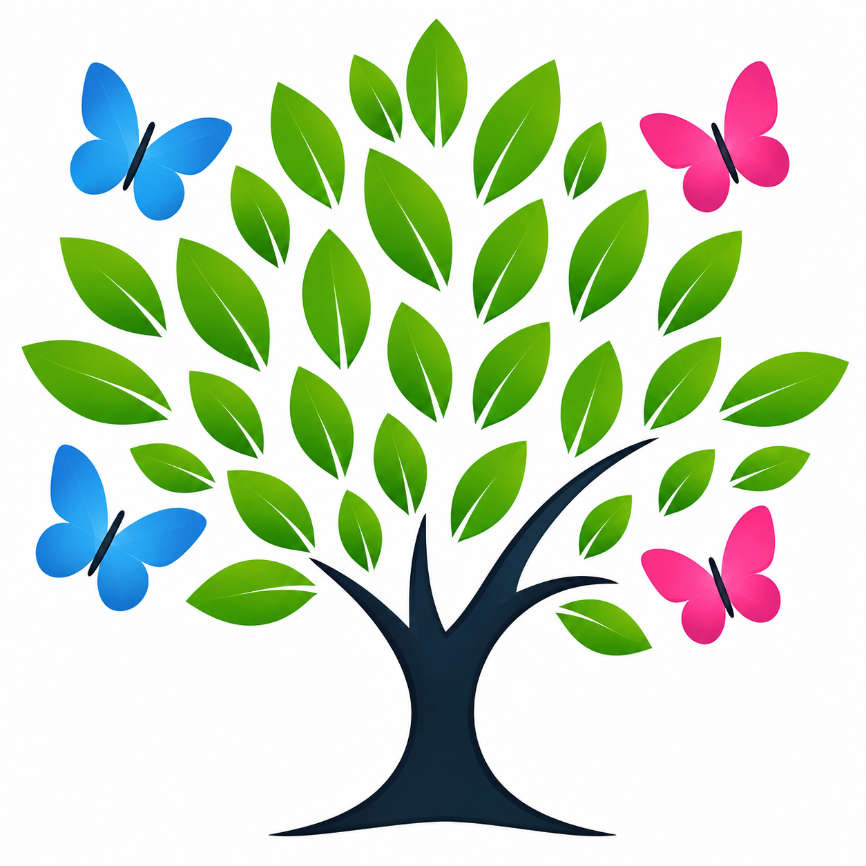 Norwood Grange Nursing Home logo: a tree with butterflies